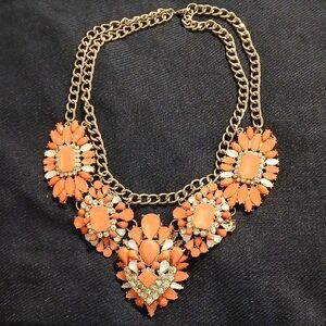 Chic Coral Floral Necklace